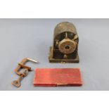 A mid-20th Century Faber desk-mounting pencil sharpener together with an early 20th Century "