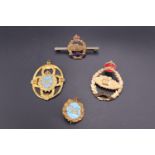 Four Royal Armoured Corps / Royal Tank Regiment sweetheart brooches / pendants