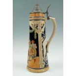 A large German beer stein by Reinhold Merkelbach Grenzhausen, 42 cm