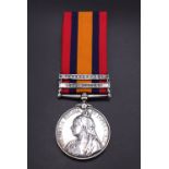 A Queen's South Africa medal with Paardeberg and Cape Colony clasps to 4815 Pte M Geoghegan, KOSB