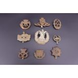 Sundry Victorian and early 20th Century British army cap badges including a Victorian Ordnance Corps