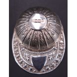 A Georgian style silver caddy spoon of jockey's cap form, Hugh Crawshaw, Sheffield, 1985