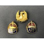 ARP and Fire Watcher lapel badges
