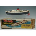 A boxed Tri-ang battery-powered cargo ship "M S Ocean Merchant"