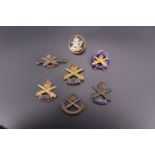 Seven Machine Gun Corps sweetheart brooches