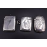 Three Victorian and Edwardian silver vesta cases