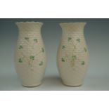 A pair of Belleek vases, 20 cm