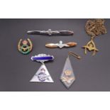 Six RAF sweetheart brooches / pendants