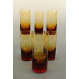 A boxed set of six Moser "Topaz" highball glasses of an achromatising amber hue, 15.5 cm