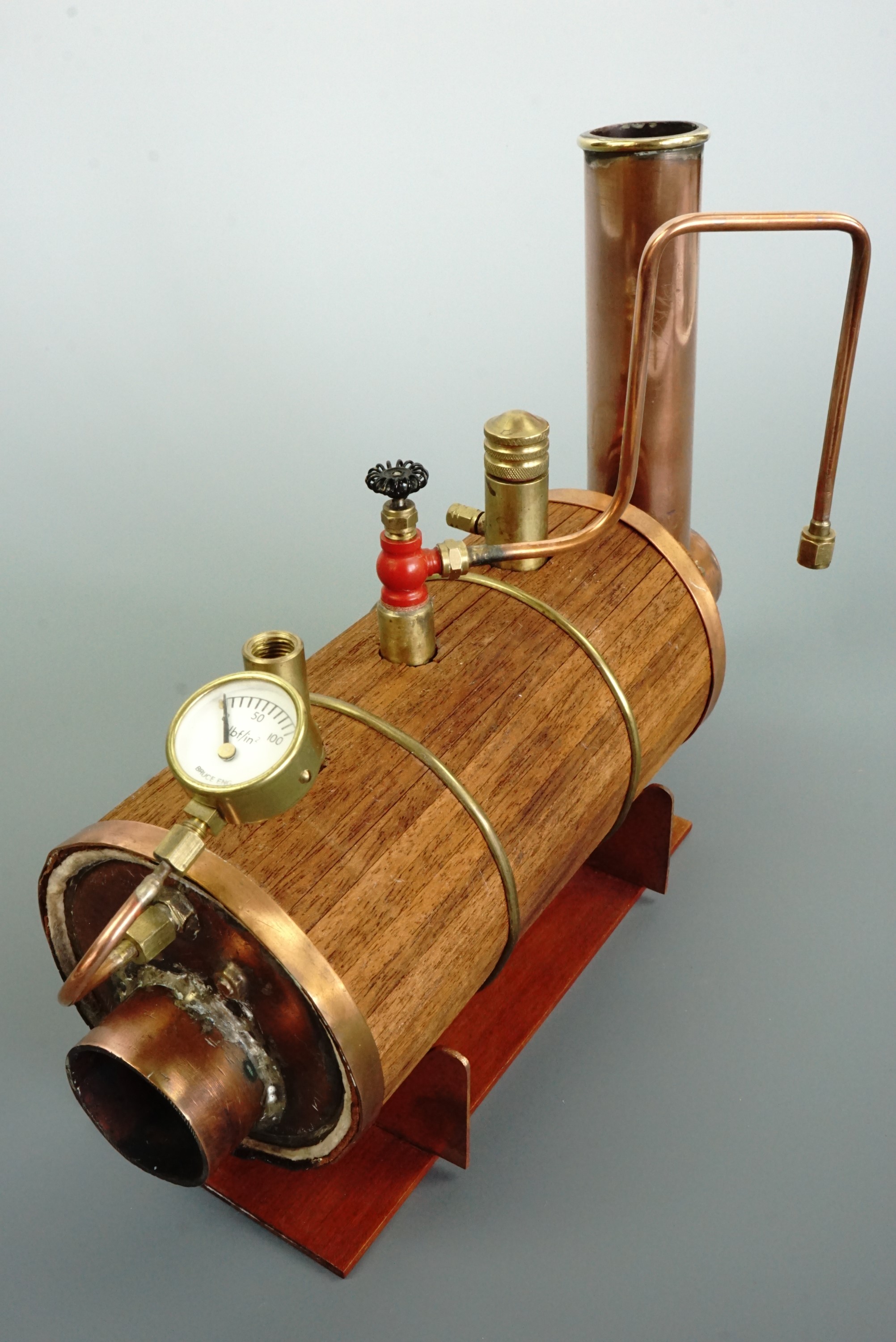 A scale model marine type cross-tube boiler for powering live steam engines, 26 cm - Image 2 of 2