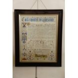 An illuminated manuscript presentation from the Cockermouth Liberal Institute in recognition of long