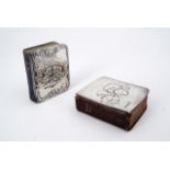 Two antique silver mounted miniature books of Common Prayer, each having relief moulded covers