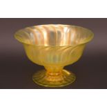 A John Walsh uranium lustre glass table centrepiece / pedestal bowl, 14 cm
