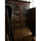 A George V mahogany bureau bookcase, 77 cm x 45 cm x 206 cm