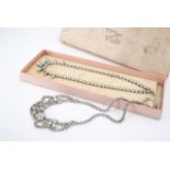 Two 1950s paste "Princess" necklaces contained in a carton for 'Art Jeweler George Potter of 6