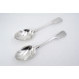 A pair of George V silver Fiddle pattern table spoons, F N & S, London, 1921, 144.6g