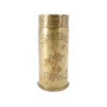 A Great War trench art spill vase fabricated from a Model 1916 37-mm trench gun shell case
