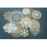 Victorian and later delicate needle work ornamental mats and doilies, including examples of