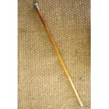 A Victorian 10th Regiment of Foot / Lincolnshire Regiment malacca cane with electroplate pommel,