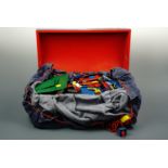 A quantity of Lego in a domed trunk, 50 × 26 × 23 cm