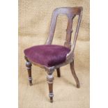 A Victorian oak dining chair