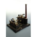 A Doll horizontal live steam engine with boiler feed pump, boxed, circa 1920