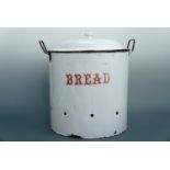 A large enamel bread bin, circa 1930s, 37 cm x 40 cm high