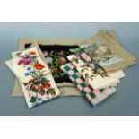 A quantity of vintage gros-point needlework tapestries