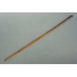 A Victorian King's Own Scottish Borderers swagger stick, having a white metal pommel