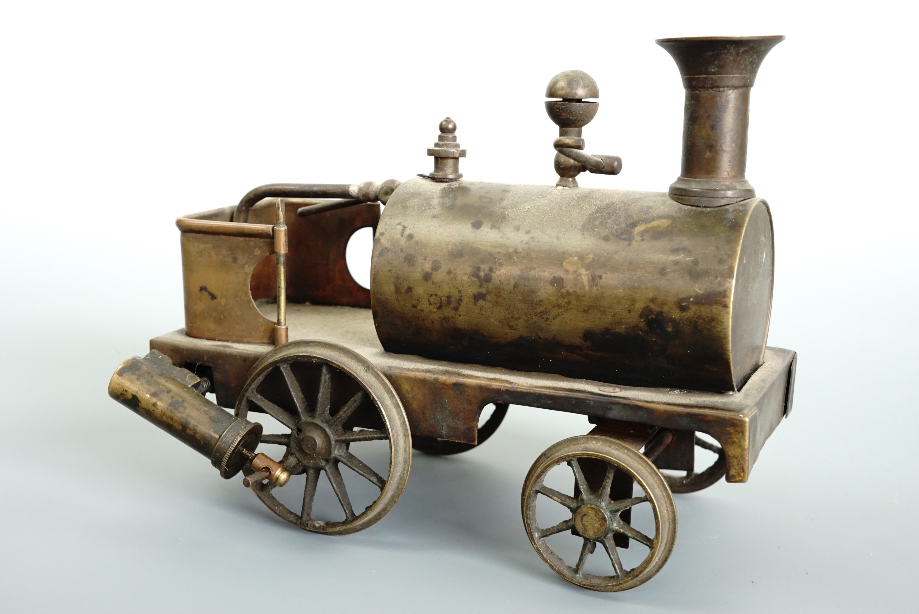 A Victorian "Dribbler" live steam toy carpet railway locomotive, 17 cm