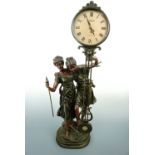 A reproduction Belle Opoque figural mystery clock, 80 cm