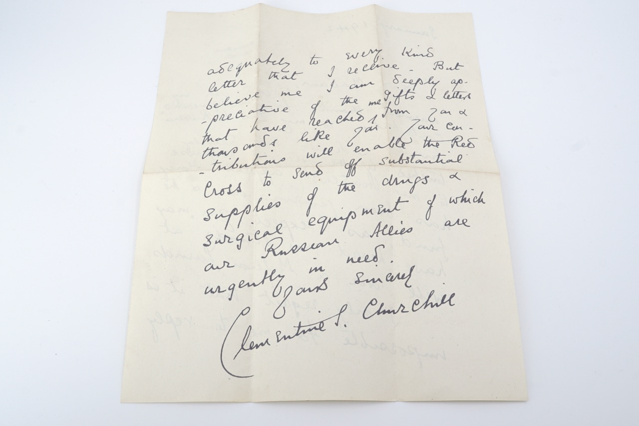 A period facsimile letter dated January 1942 on 10 Downing St headed paper from Clementine Churchill - Image 3 of 3