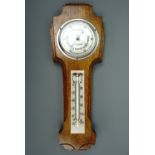 A J Lizars Ltd oak barometer, circa 1930s, 33 cm high