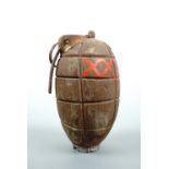 An unusual Second World War hand-fabricated model of a No 36 Mill's grenade, possibly a Home Guard