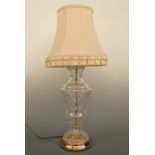 A large glass table lamp, 69 cm high