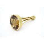 A Victorian 18ct gold and citrine double-ended desk seal