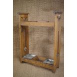 A late 19th / early 20th Century oak stick and umbrella stand, 60 cm x 80 cm