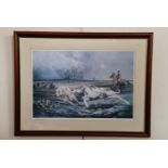 A Vic Grainger limited edition signed print, "Hunting", 490/500, 69 × 53 cm
