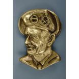 A Second World War Dutch brass relief dish / wall plaque portraying Field Marshall Montgomery,