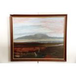 (20th Century) Contemporary large scale landscape view of Criffel Pike rising above the plane of the