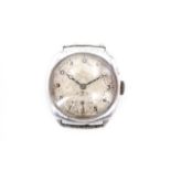 A 1940s soldier-owned wristwatch, the case back engraved "R Graham, 13.3.45"
