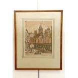 G*** E*** Gascoigne (20th Century) 'St Albans Row, Carlisle', linocut print, limited edition, pencil