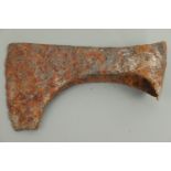 An archaeological excavated Medieval bearded axe head, 15 cm