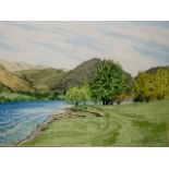 Wendy A*** Martin (20th Century), "Ullswater from Watermillock", quiescent Lakeland study,