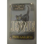 Paul Gallico, "Jennie", Michael Joseph, 1952, an author-inscribed copy, the free front end paper