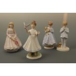 Four Royal Worcester limited edition figurines, "I Dream" number 398/5000, "I Hope" number 1068/