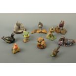 Ten bird figurines by Country Artists, Border Fine Art etc.