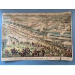 [ Boer War ] "Battle of Modder River, November 28, 1899", Polychrome lithographic print laid on