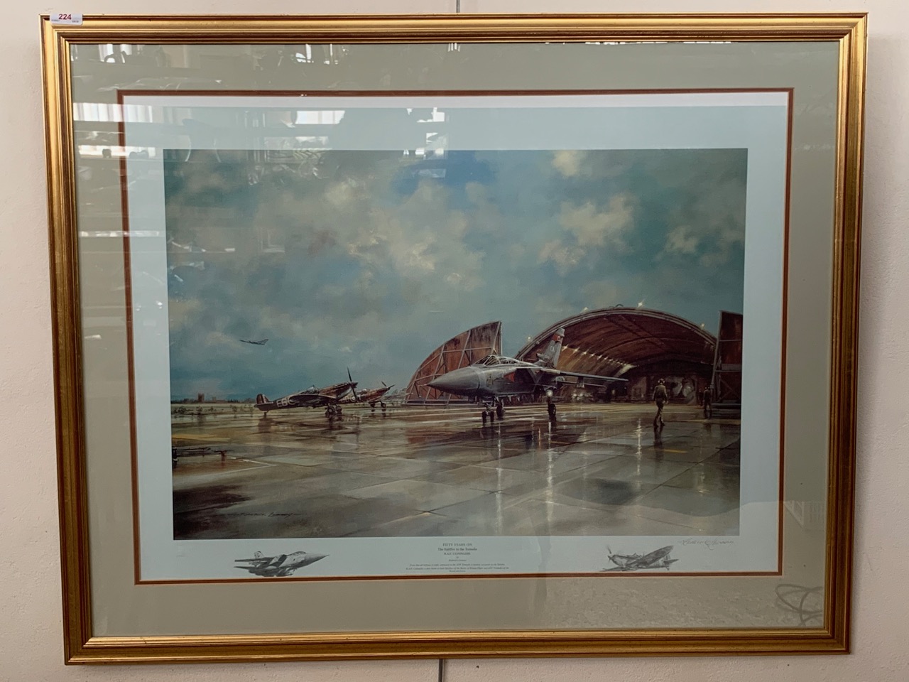 A Robert Lovesey signed print, Fifty Years On, The Spitfire To The Tornado, 99 × 80 cm, [ RAF ]