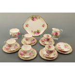 A Royal Albert "American Beauty" part teaset (free of damage)